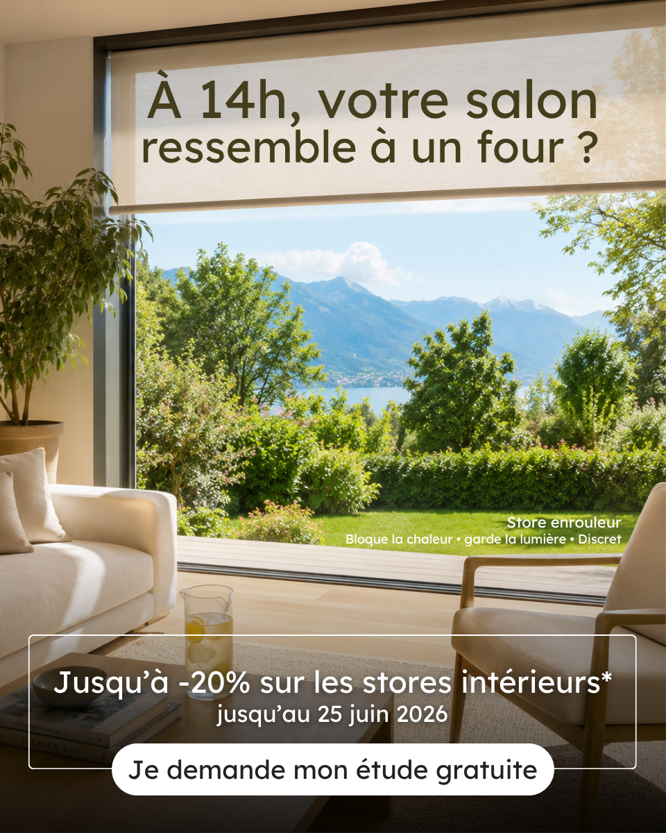 Fenêtre équipée d'un store intérieur sur mesure