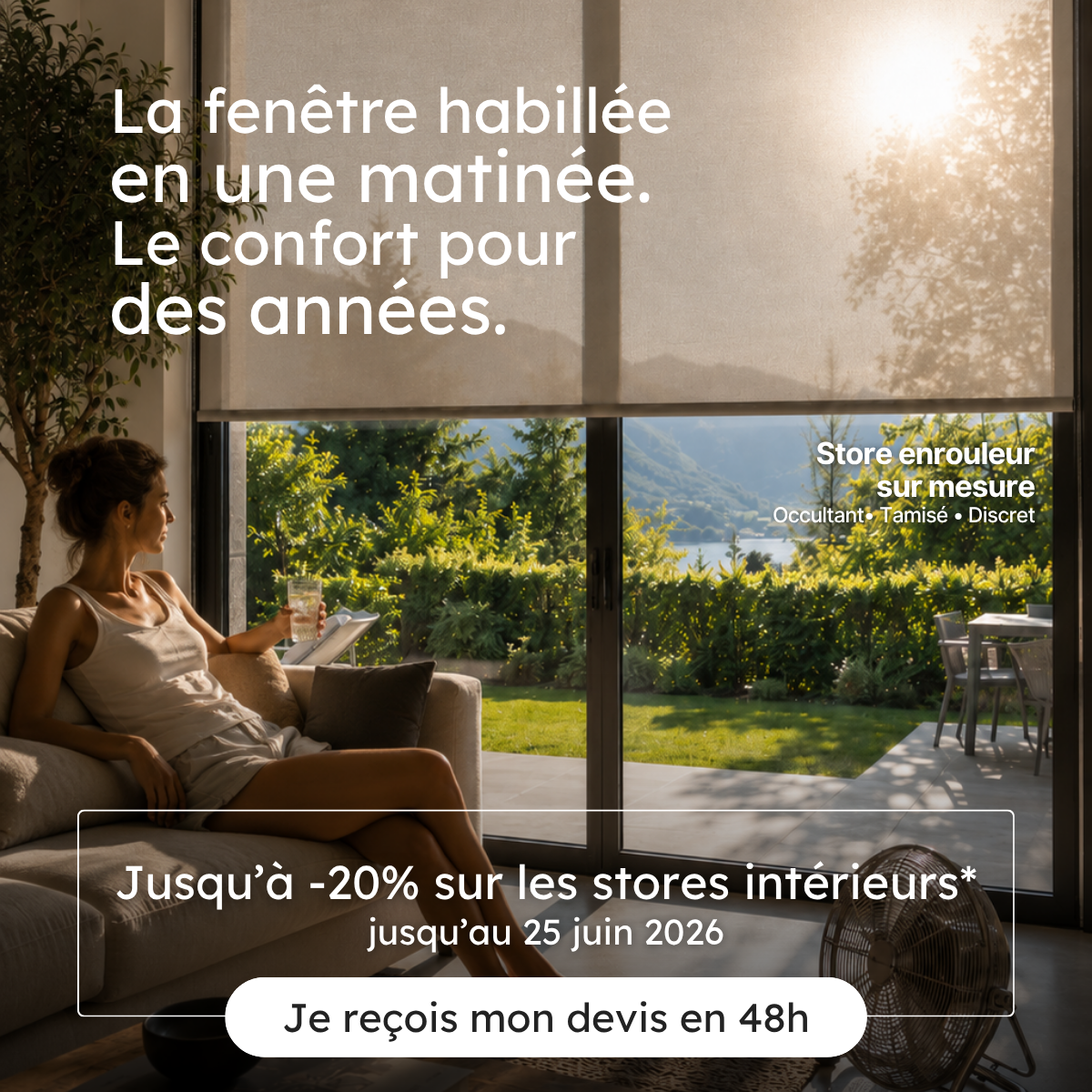 Intérieur équipé de stores sur mesure MD Rénov'